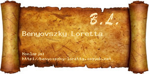 Benyovszky Loretta névjegykártya